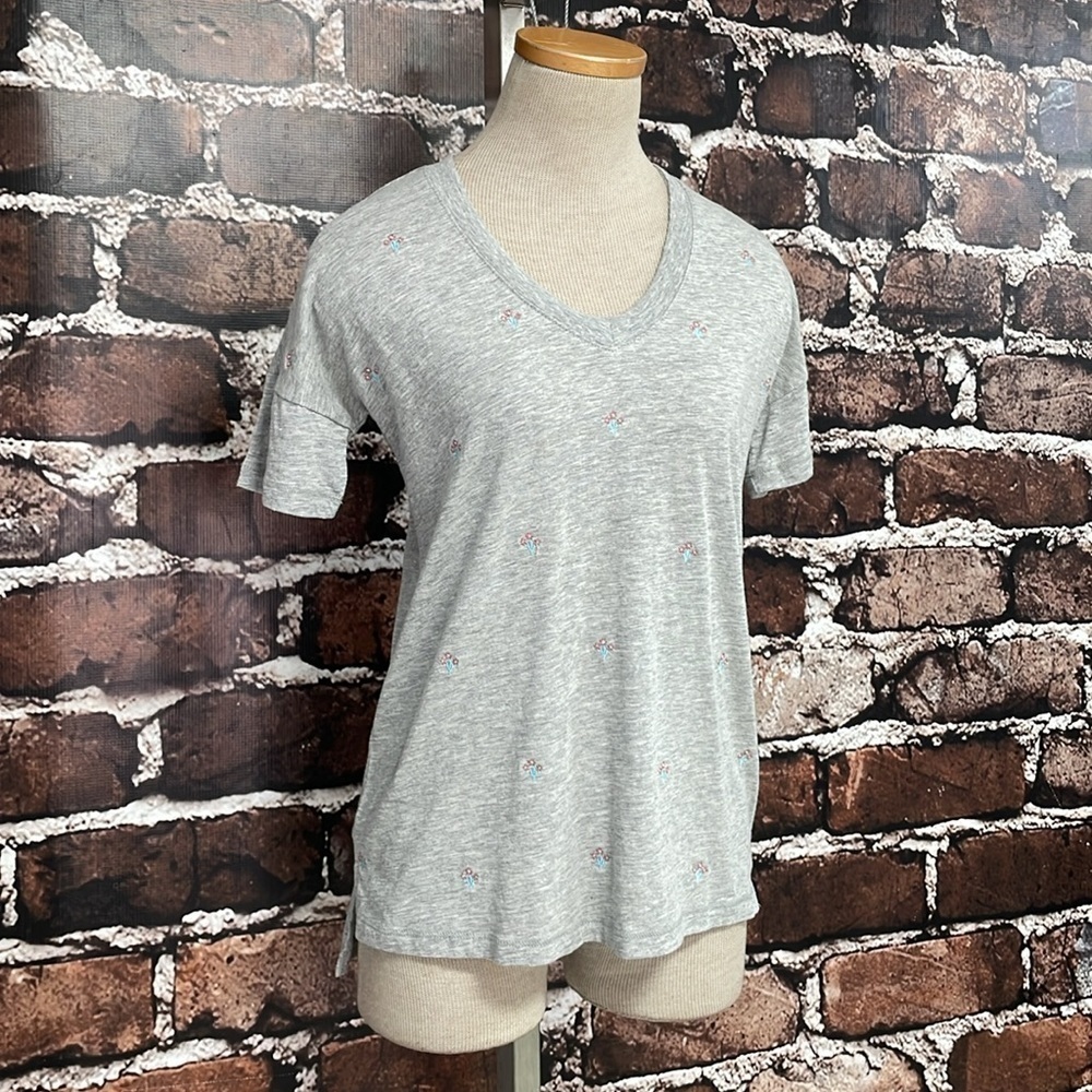 PJ Salvage Pajama Top Womens S Small NWT Grey Short Sleeve V-Neck - Picture 8 of 14